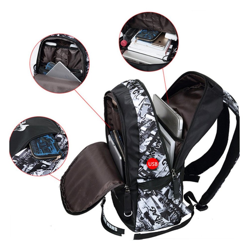 Luminous school bags waterproof large backpack for - Picture 4 of 6